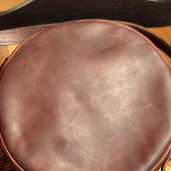Portland Leather Circle Crossbody ~ in Large Version (9 inches) - Picture 6 of 9